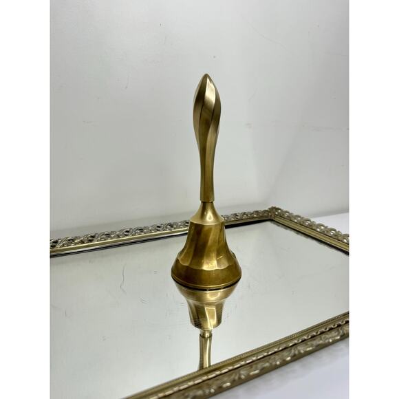 Vintage Brass Hand Bell - Handheld Solid Brass Bell with Charming Tone - Picture 3 of 8